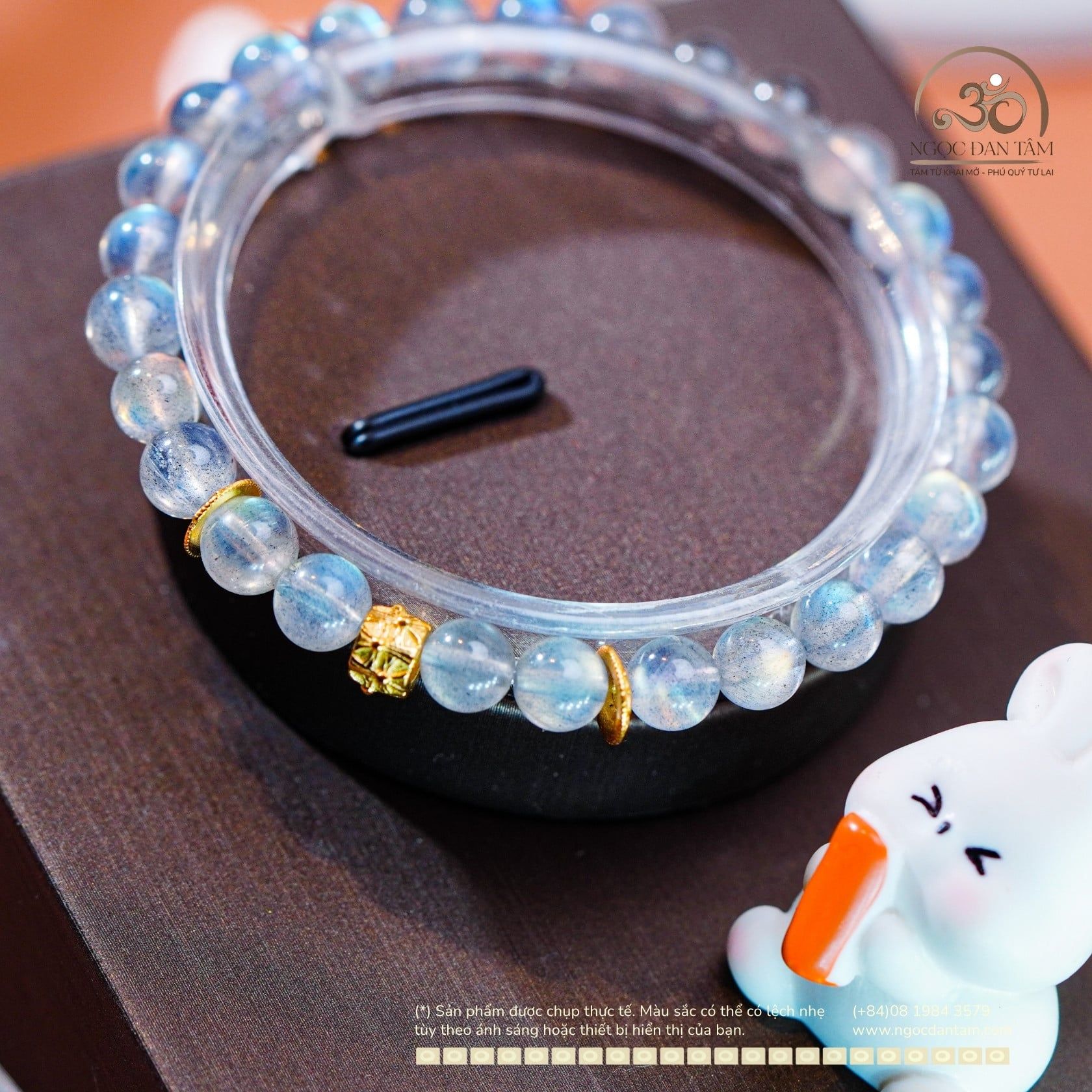  Vòng Tay Đá Xà Cừ 6mm 5A Phối Charm Tứ Hoa May Mắn 