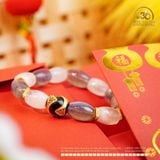  Vòng Tay Lục Tự Lu Thống Nguyệt Quang (Đá Xà Cừ + Đá Mặt Trời Lu Thống) 