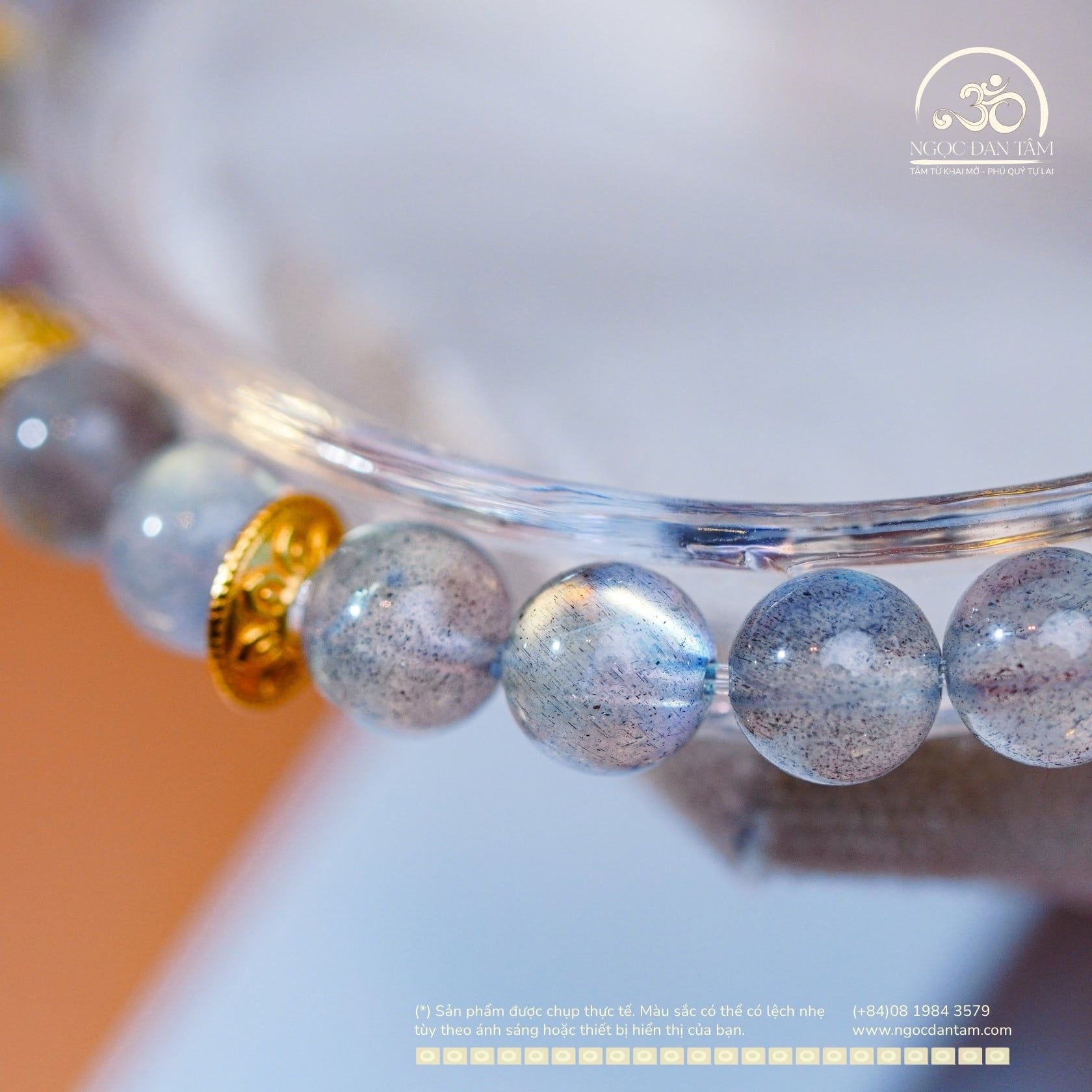  Vòng Tay Đá Xà Cừ 6mm 5A Phối Charm Tứ Hoa May Mắn 