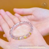  Vòng Tay Đá Xà Cừ 6mm 5A Phối Charm Tứ Hoa May Mắn 