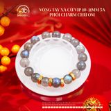  Vòng Tay Xà Cừ Vip 10-11mm 5A Phối Charm Chú Om 