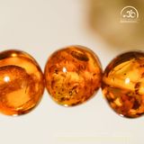  Vòng Tay Dzi 9 Mắt 46x13mm Phối Hổ Phách Cognac 