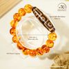  Vòng Tay Dzi 9 Mắt 46x13mm Phối Hổ Phách Cognac 