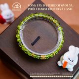  Vòng Tay Đá Peridot 6mm 5A Phối Charm Trụ Hoa 5 Cánh 