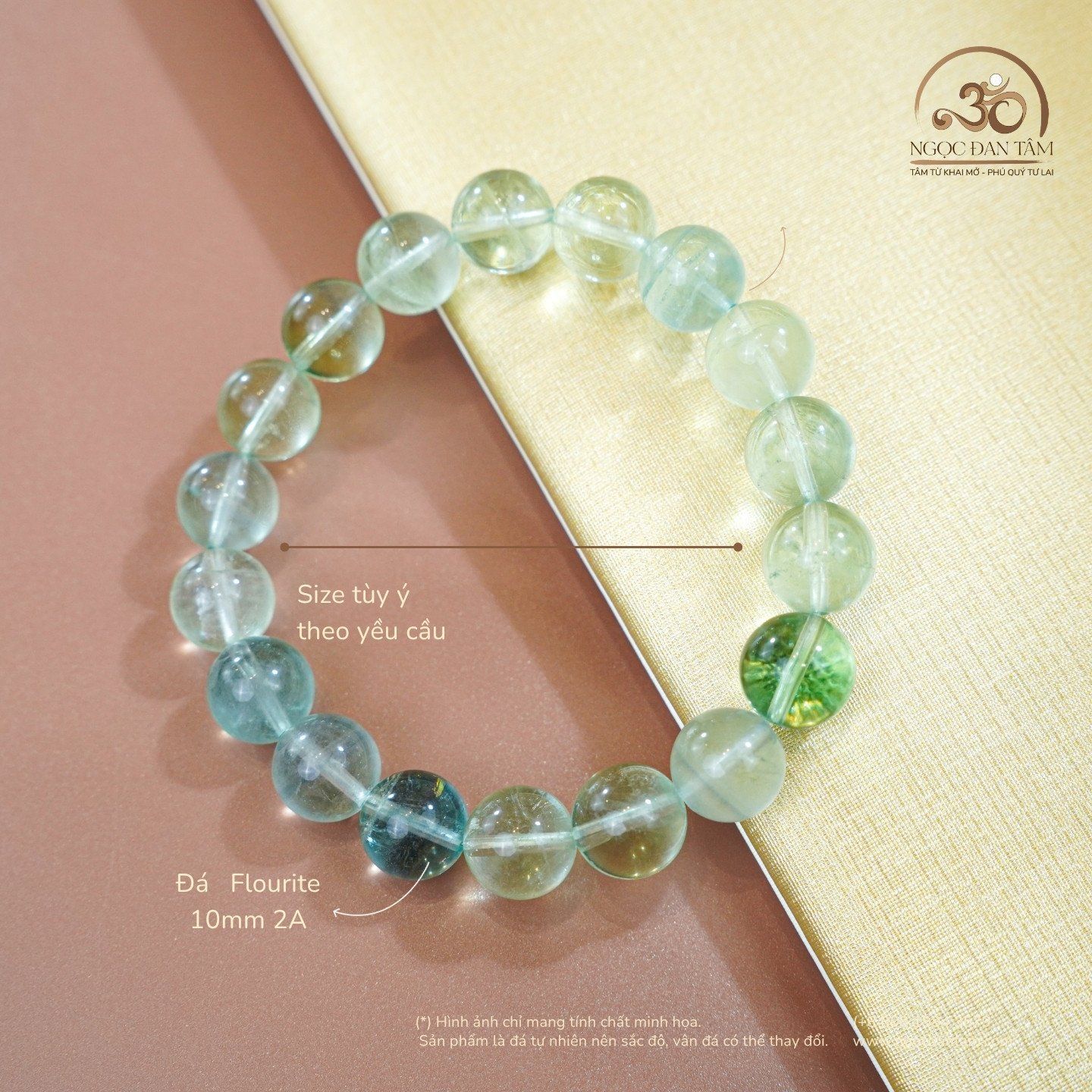  Vòng Tay Đá Flourite 10mm 2A 