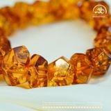  Vòng Tay Hổ Phách Cognac Cắt Giác Lớn 