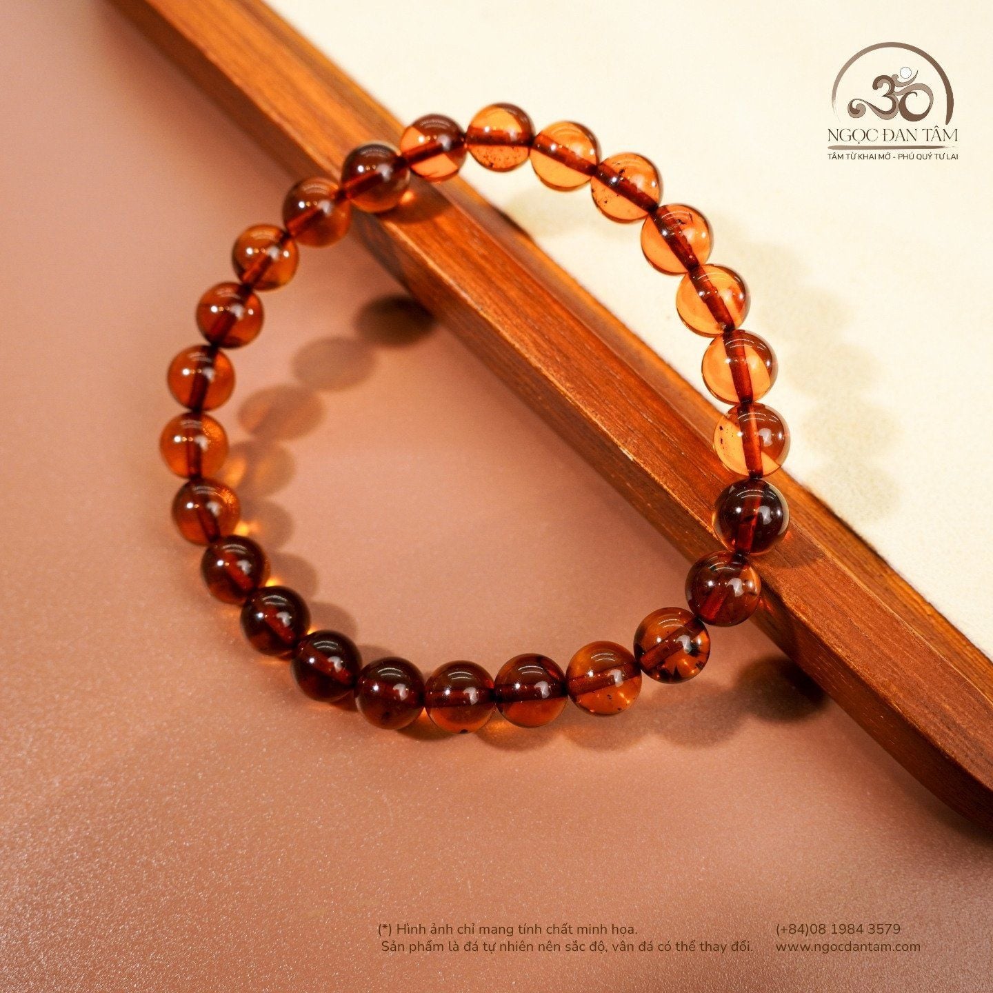  Vòng Tay Cognac Đậm 7mm 6gram 