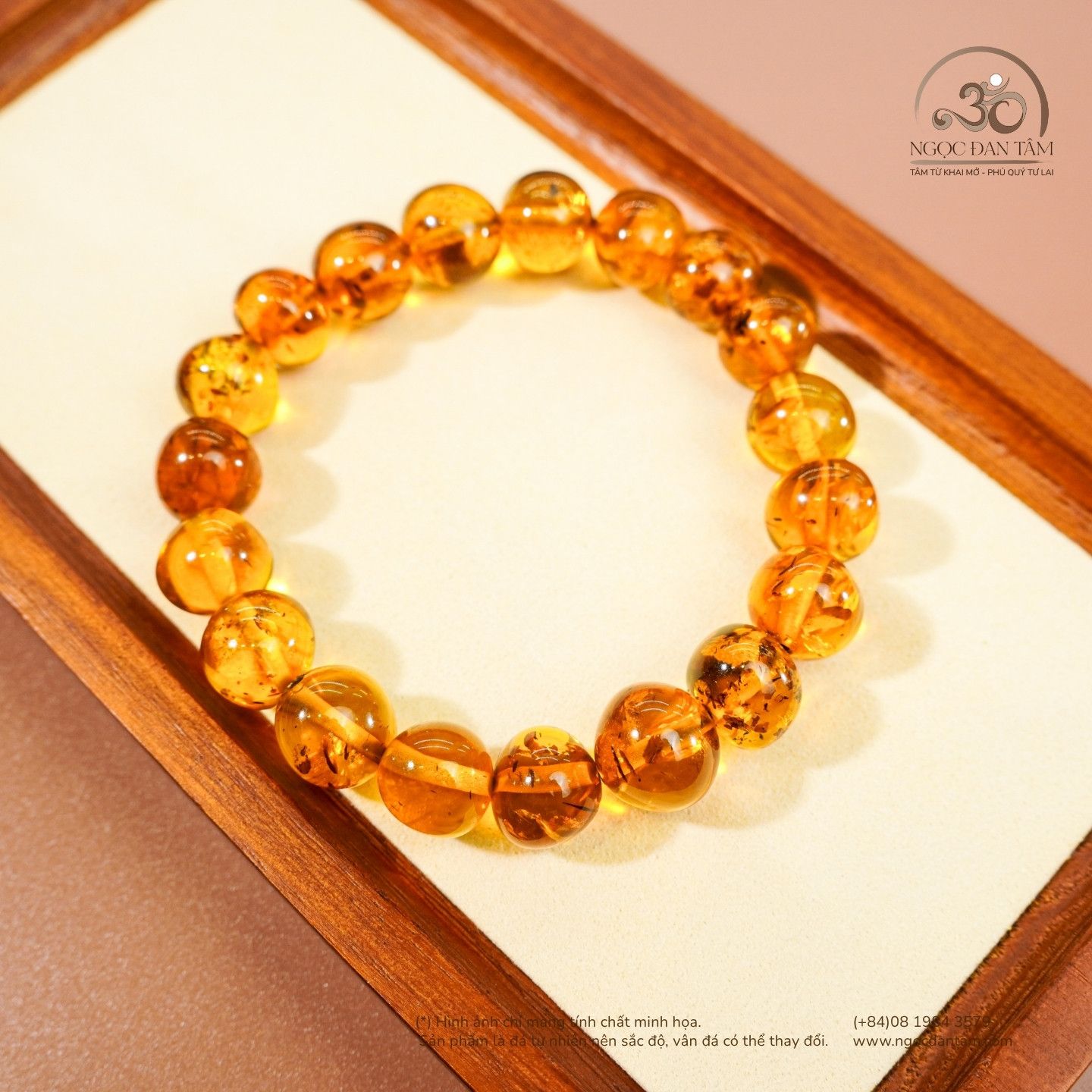  Vòng Tay Hổ Phách Cognac Vô Định Hình 17gram 