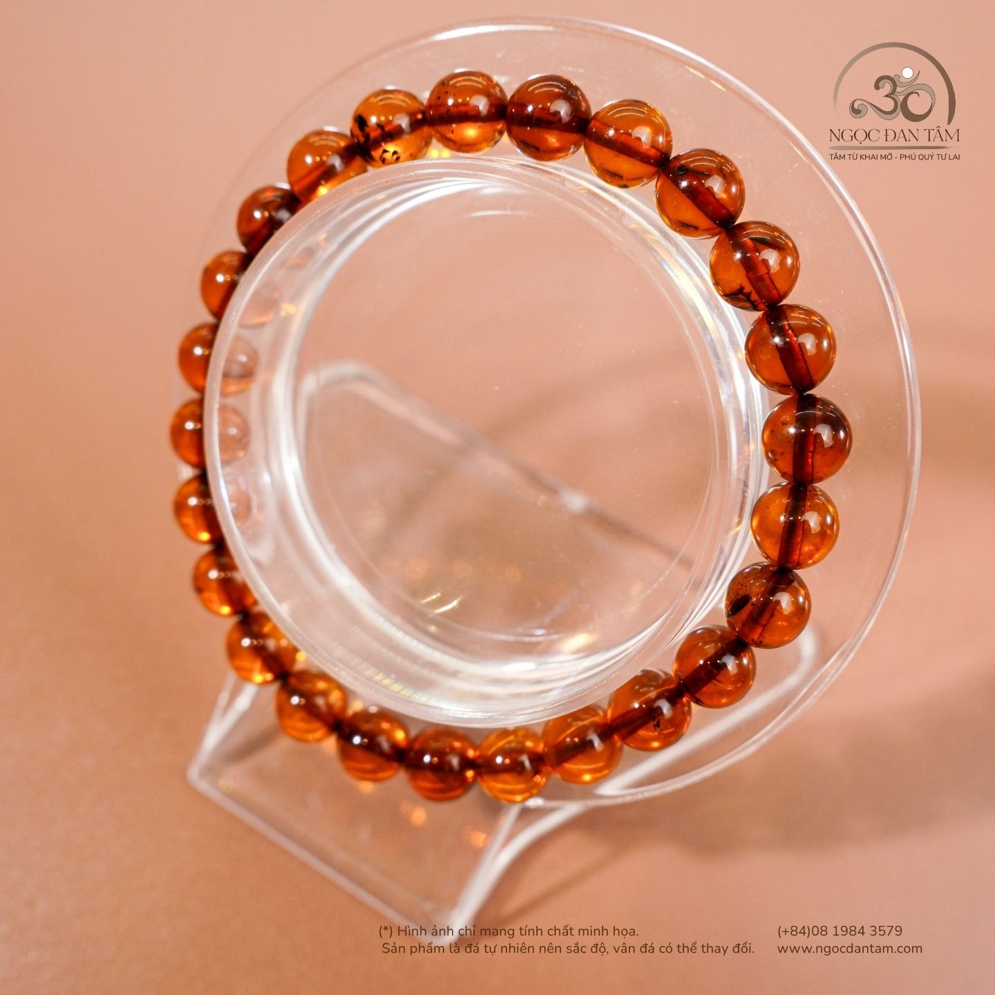  Vòng Tay Cognac Đậm 7mm 6gram 