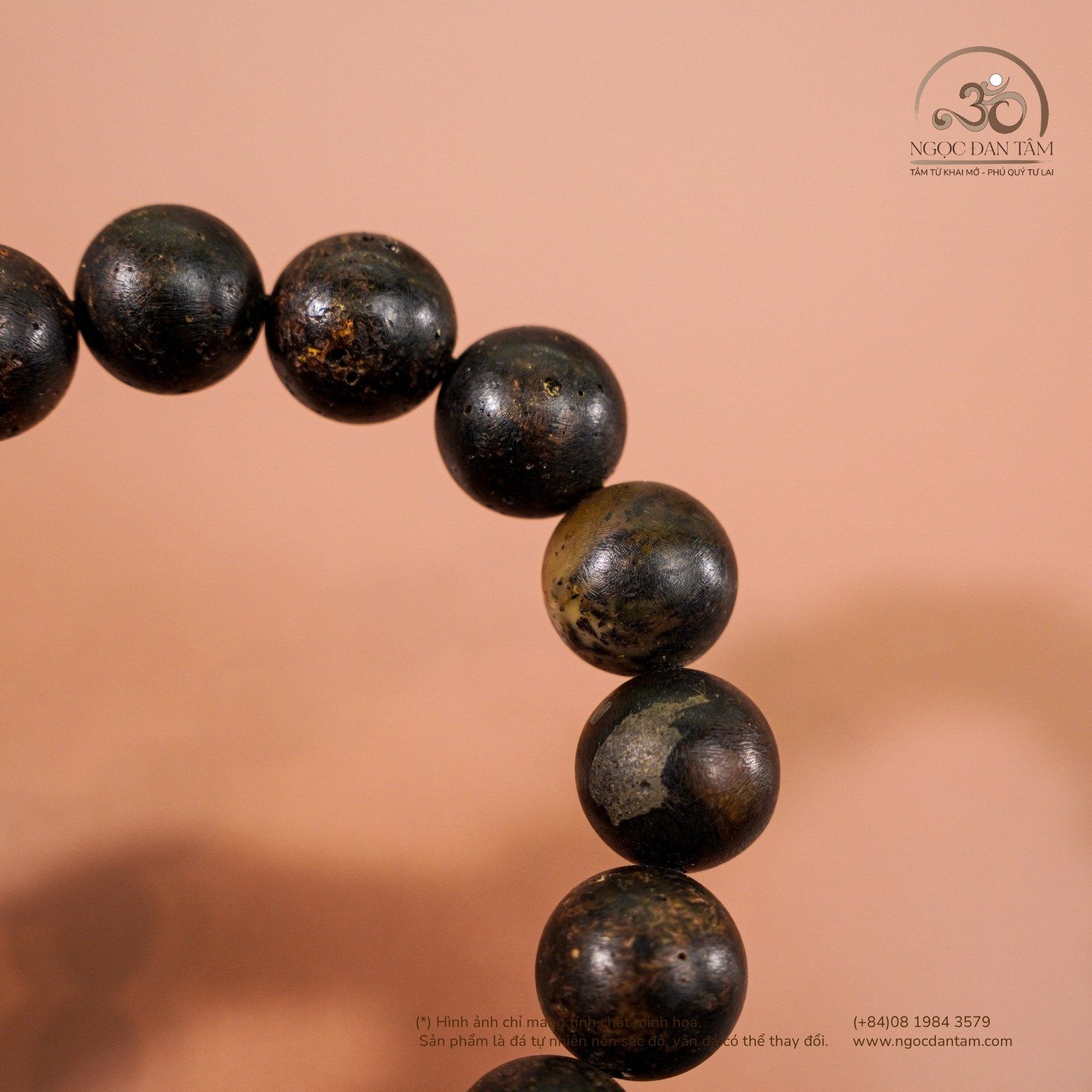  Vòng Tay Hổ Phách Rêu Cổ Đại 12mm 22gram 