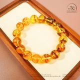  Vòng Tay Hổ Phách Vàng Nắng Ánh Xanh 25gram 