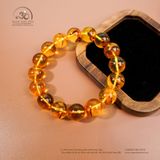  Vòng Tay Hổ Phách Vàng Nắng Ánh Xanh 25gram 