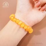  Vòng Tay Hổ Phách Vàng Bơ 14gram 