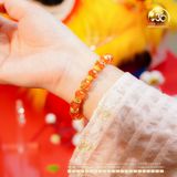  Vòng Tay Hồng Nhật Vận VIP 8-9mm phối charm 