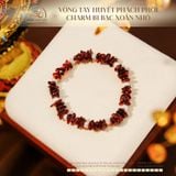  Vòng Tay Huyết Phách Phối Charm Bi Bạc Xoắn Nhỏ 