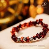  Vòng Huyết Phách Phối Charm Hoa Cúc 