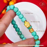  Vòng Tay Lam Ngọc 7mm Phối Charm Hoàng Tài Thần 