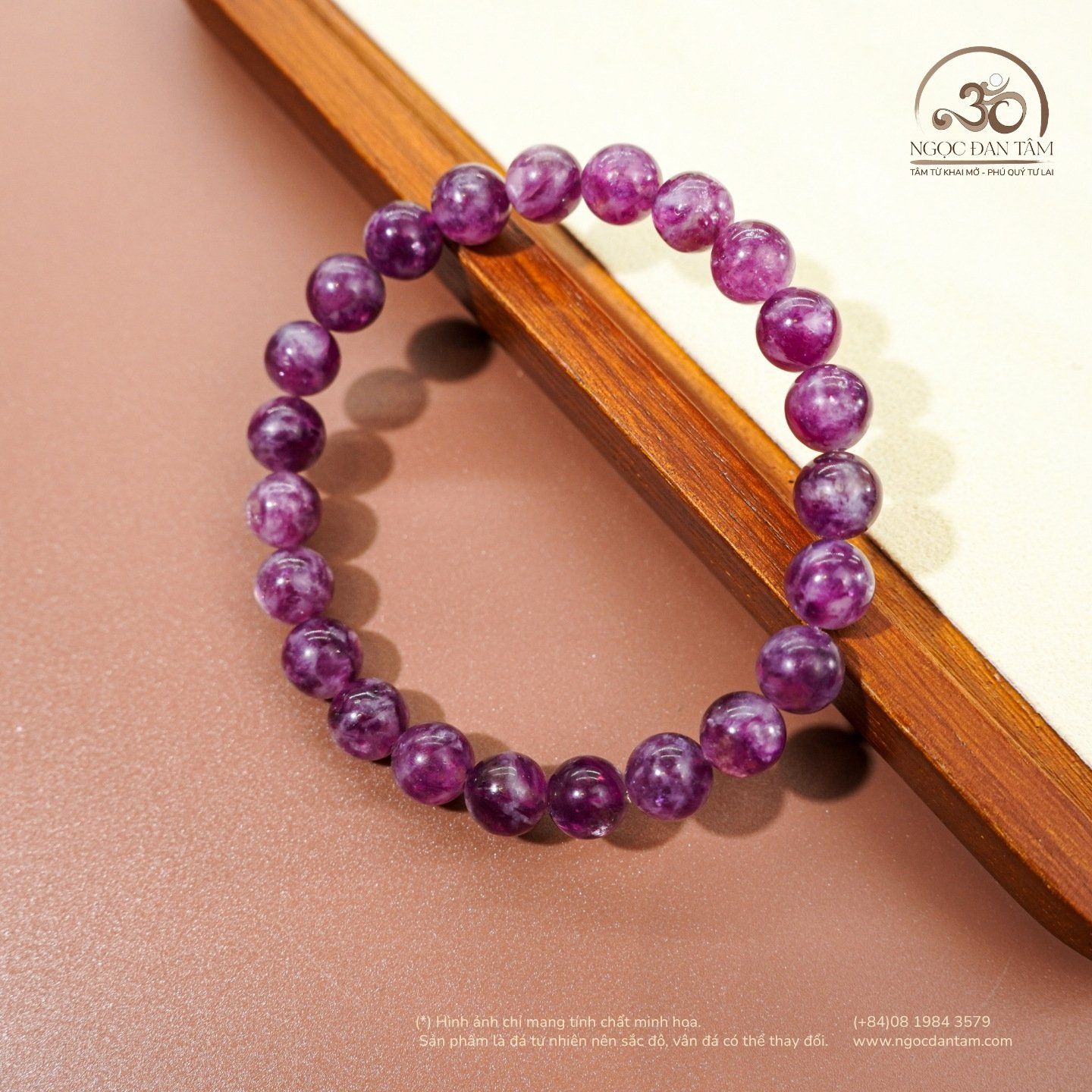  Vòng Tay Đá Lepidolite 8mm -  10mm 4A 