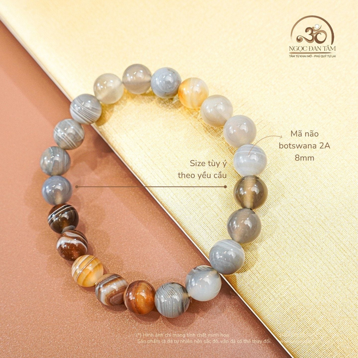  Vòng Tay Mã Não Botswana 2A 8mm 