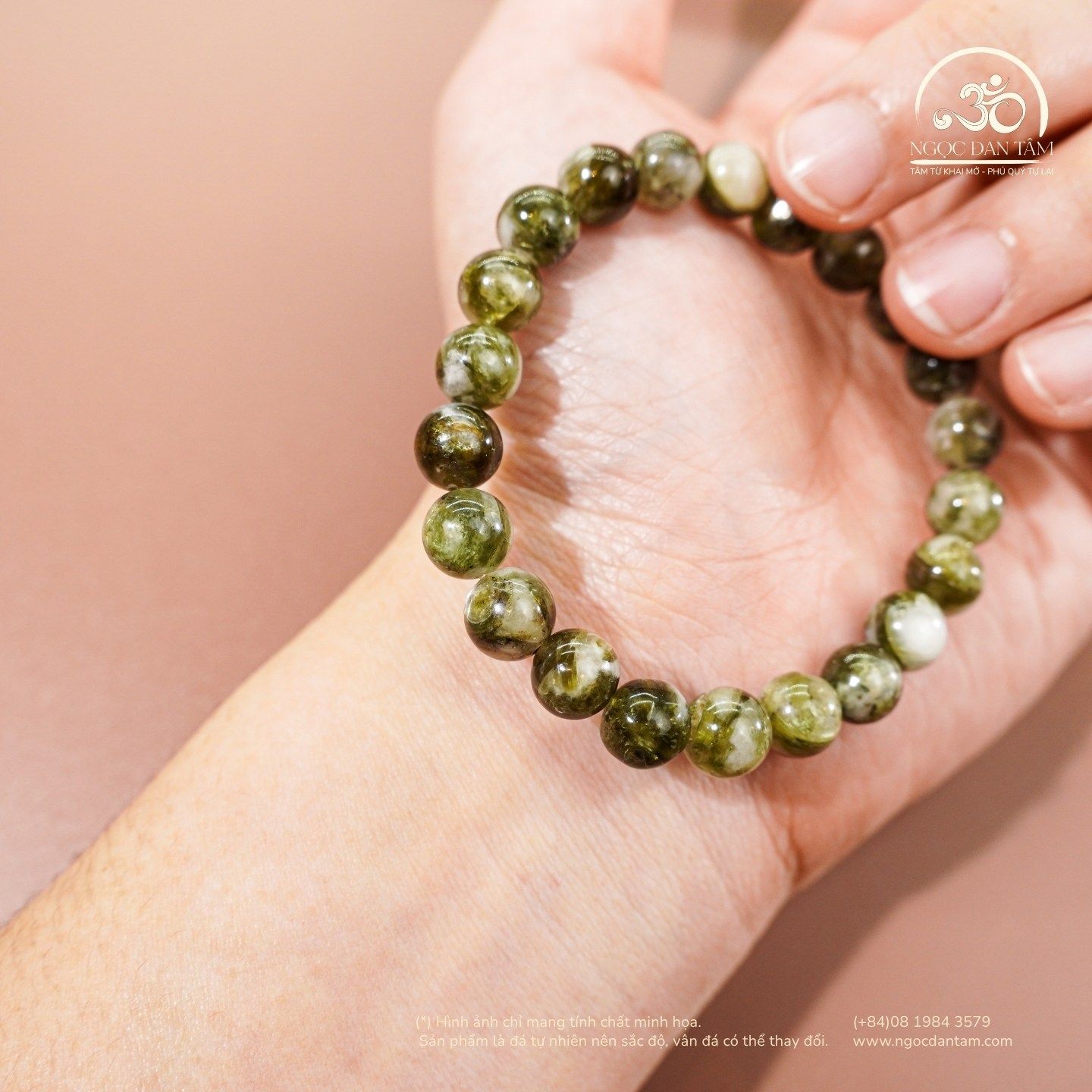  Vòng Tay Đá Mắt Rồng Xanh 8mm 2A 