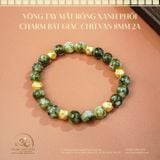  Vòng Tay Đá Mắt Rồng Xanh Phối Charm Bát Giác Chữ Vạn 8mm 2A 