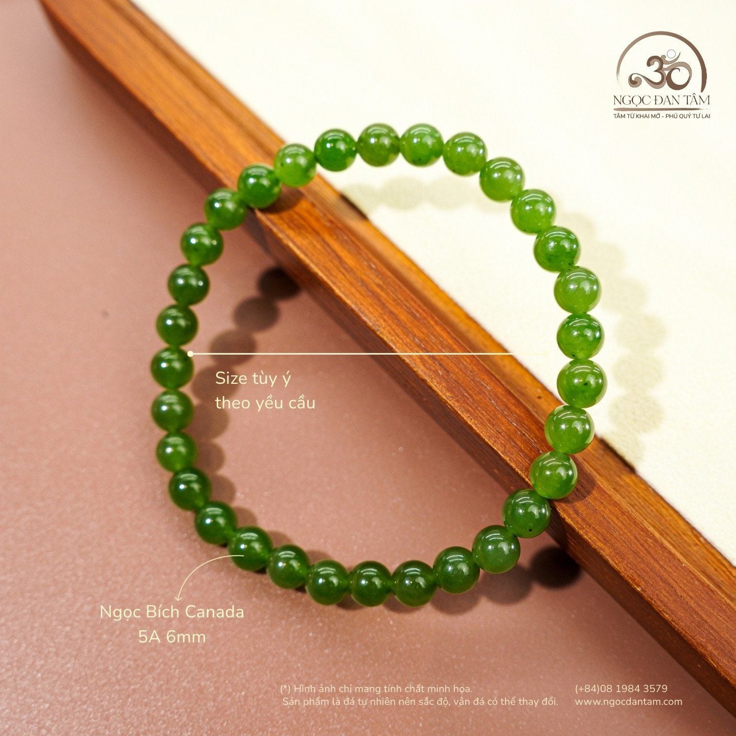  Vòng Tay Ngọc Bích Canada 5A - 6mm 