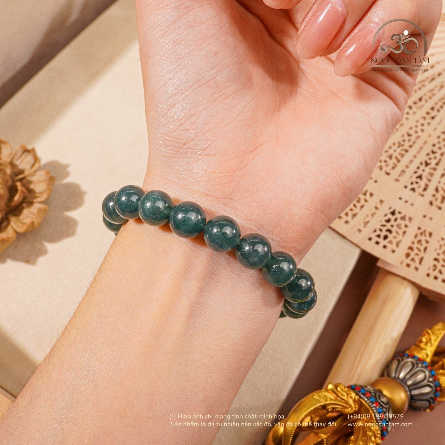  Vòng Tay Ngọc Lam 10mm 