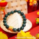  Vòng Tay Ngọc Lam 10mm Phối Charm Lu Thống Tỳ Hưu 