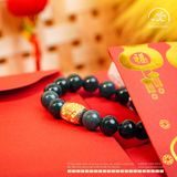  Vòng Tay Ngọc Lam 10mm Phối Charm Lu Thống Tỳ Hưu 