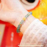  Vòng Tay ngọc Lam Băng 6mm Phối Charm Đuôi Cá 