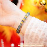  Vòng Tay Ngọc Lam Băng 7,8mm Phối Charm Đài Sen 
