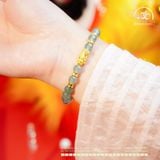  Vòng Tay Ngọc Lam Băng 6mm Phối Tỳ Hưu 