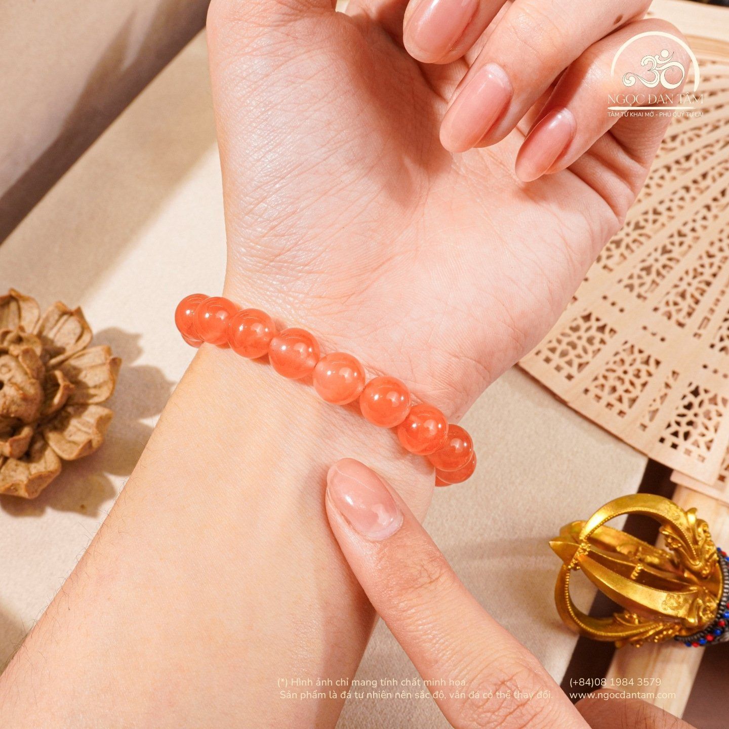  Vòng Tay Ngọc Nam Hồng 9mm 5A 