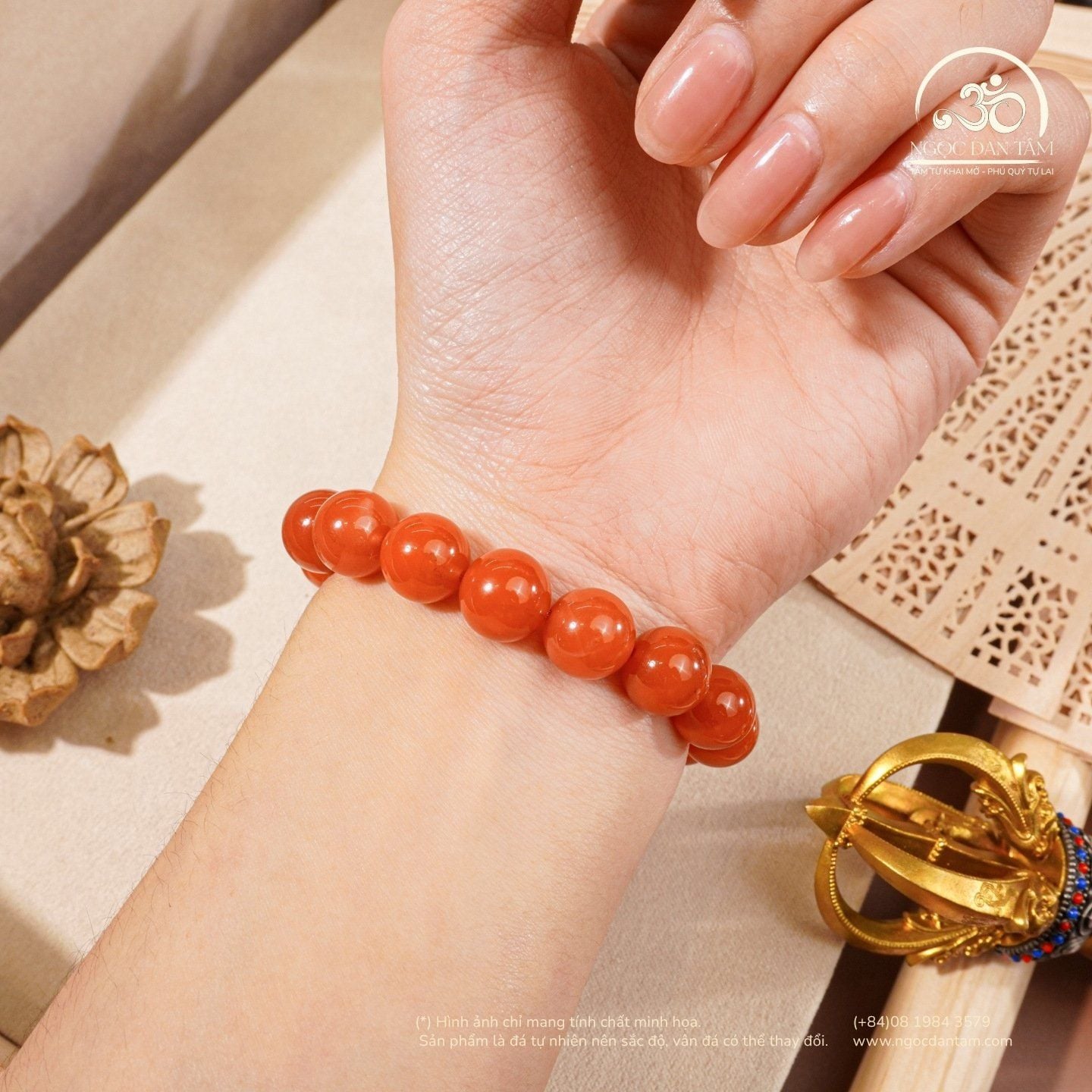  Vòng Tay Ngọc Nam Hồng 11mm 7A 