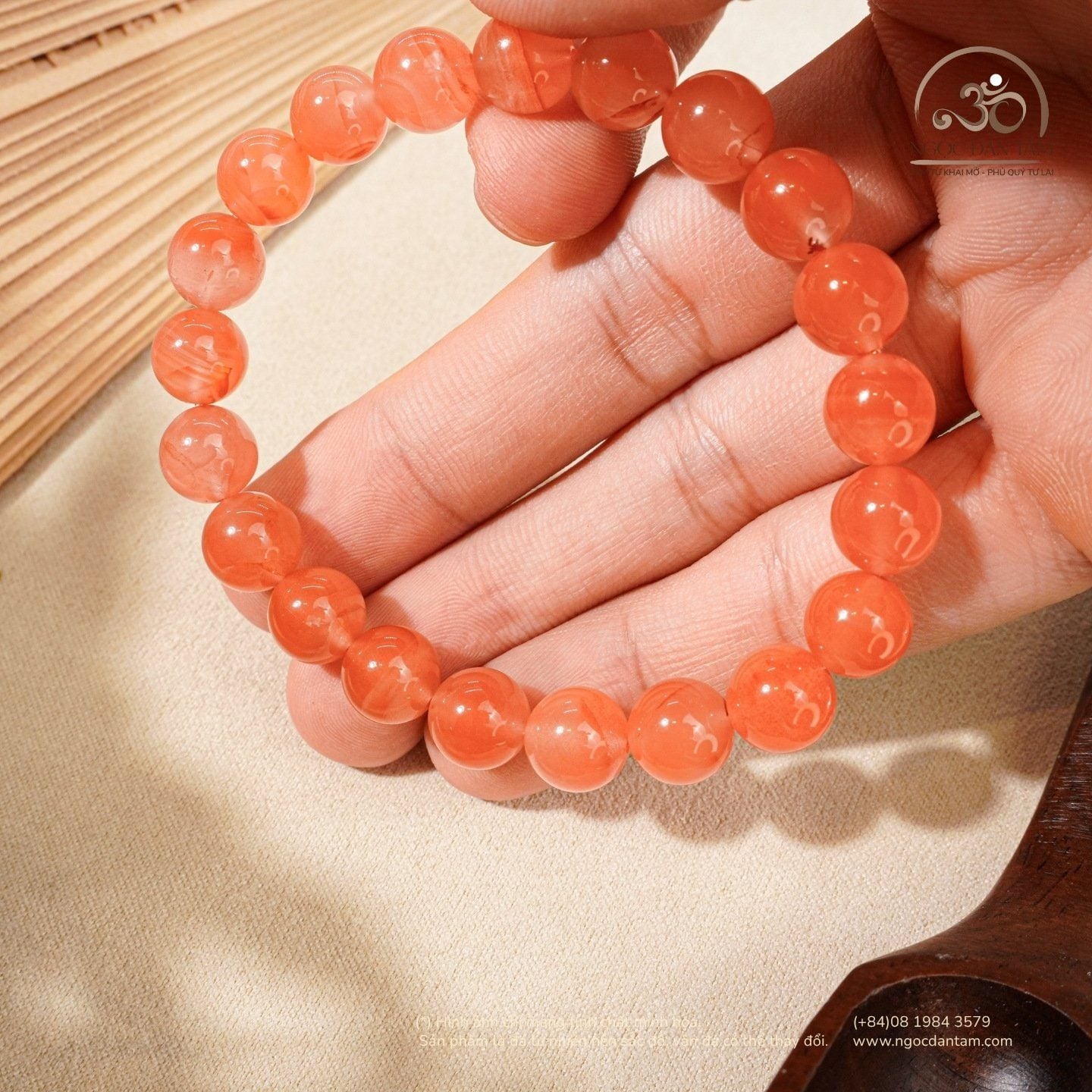  Vòng Tay Ngọc Nam Hồng 9mm 5A 