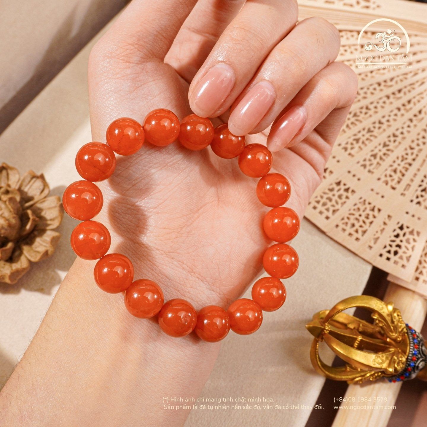  Vòng Tay Ngọc Nam Hồng 11mm 7A 