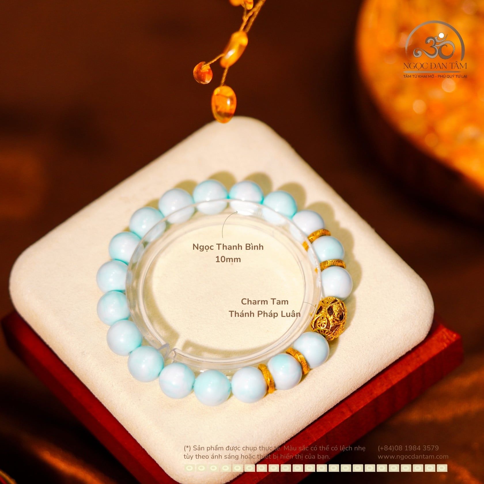  Bộ Trang Sức Ngọc Thanh Bình Phối Charm Cao Cấp 