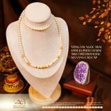  Vòng Cổ Ngọc Trai 6mm 4A Phối Charm Trụ Chú Omani Bạc 925 Mạ Vàng 