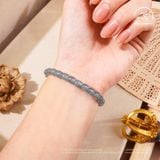  Vòng Tay Phỉ Thuý Băng Dáng Trúc 6mm 