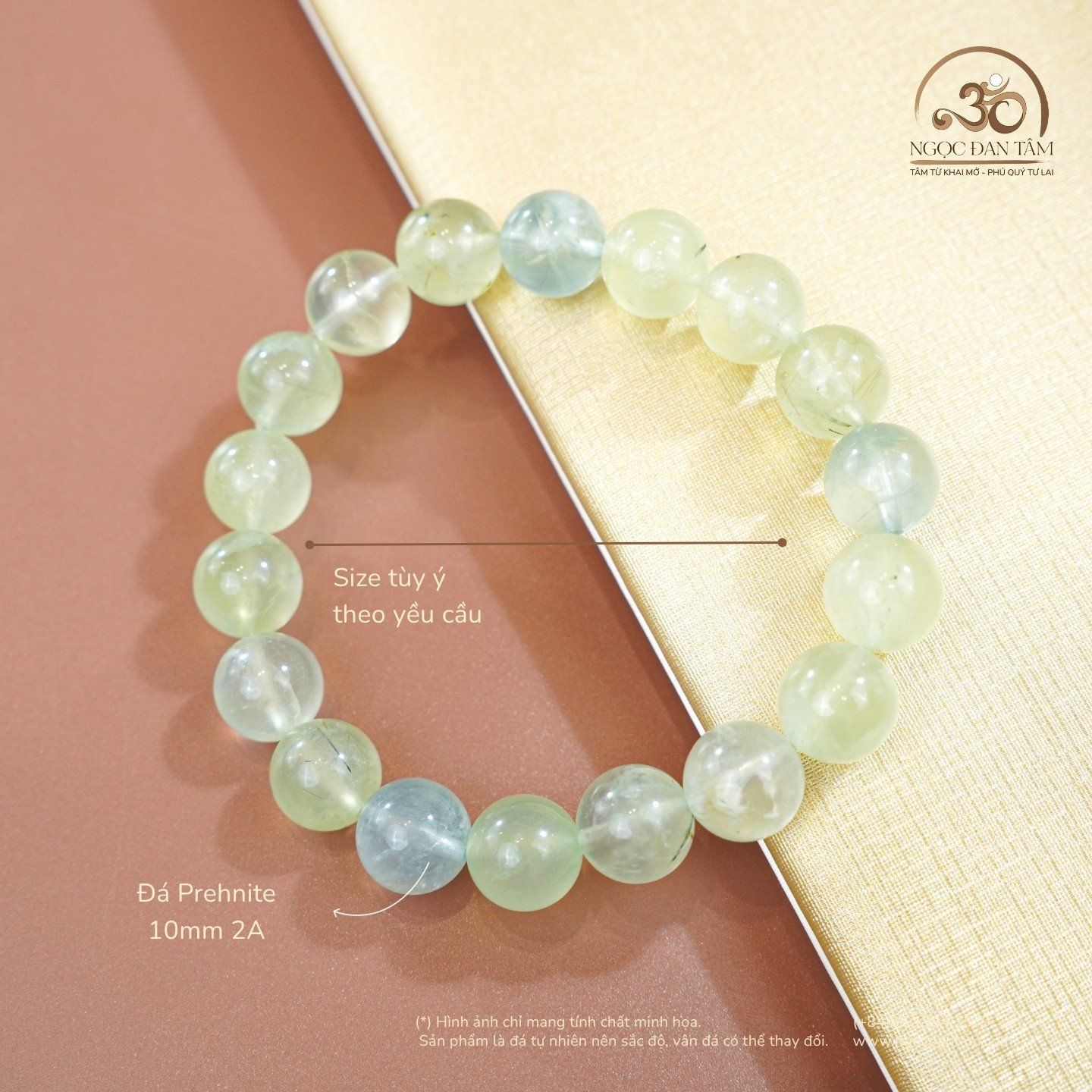  Vòng Tay Đá Prehnite 10mm 2A 