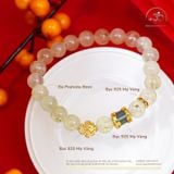  Vòng Tay Prehnite 8mm Phối Charm Trụ Xanh Ngọc Lục Bảo 