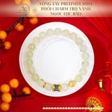  Vòng Tay Prehnite 8mm Phối Charm Trụ Xanh Ngọc Lục Bảo 