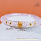  Vòng Tay Đá Thạch Anh Hồng 5mm 4A Phối Charm Trụ Hoa 5 Cánh 
