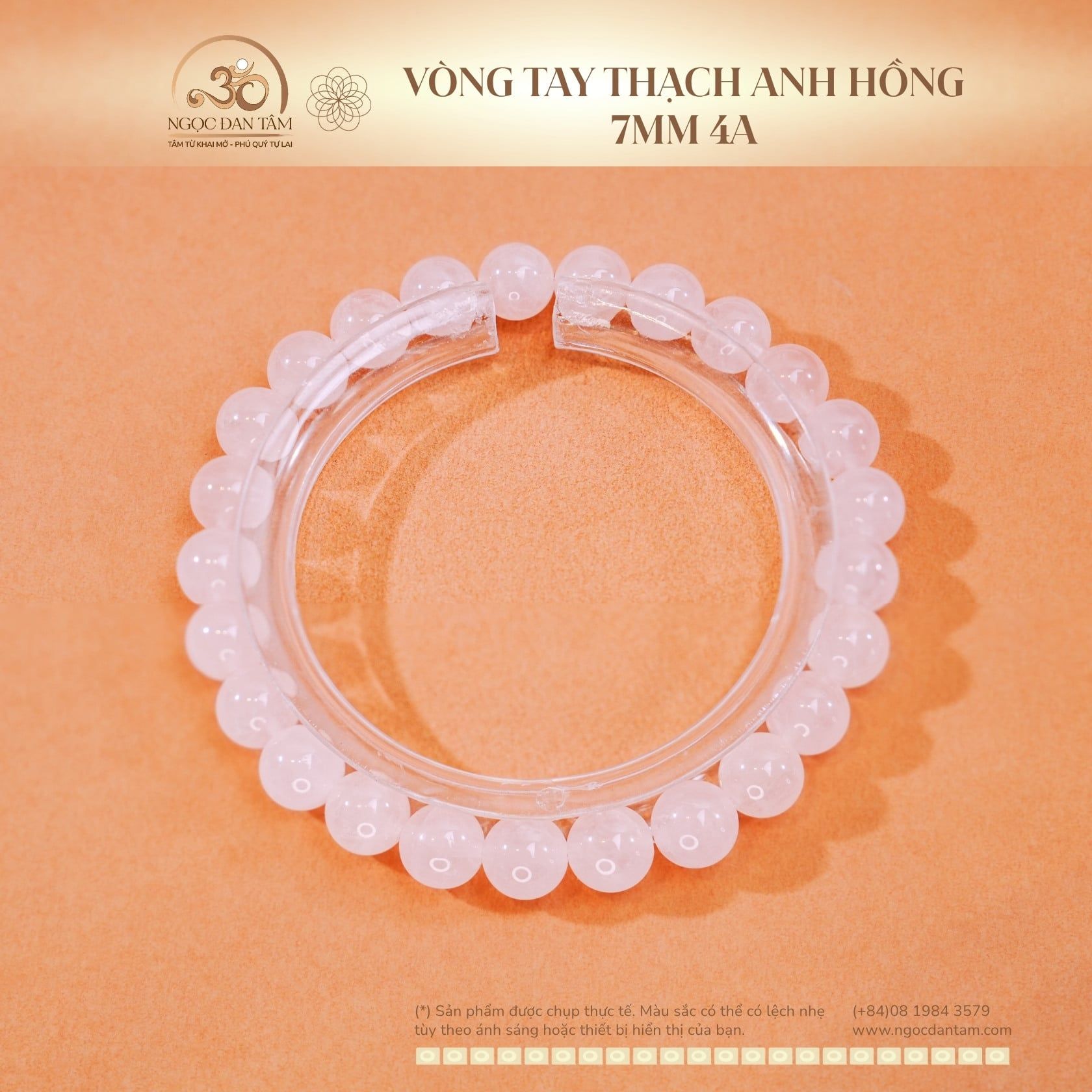  Vòng Tay Thạch Anh Hồng 7mm 4A 