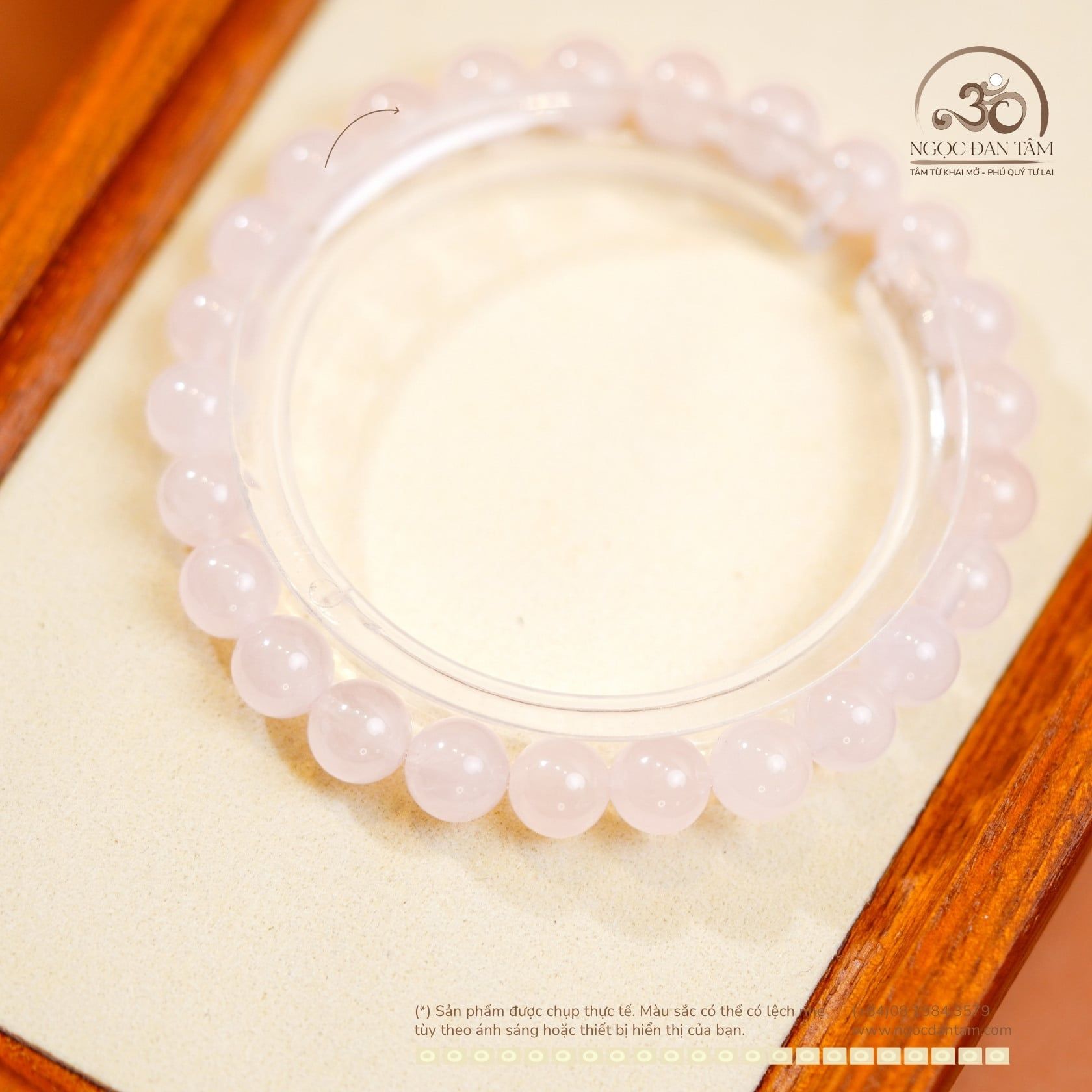  Vòng Tay Thạch Anh Hồng 7mm 4A 