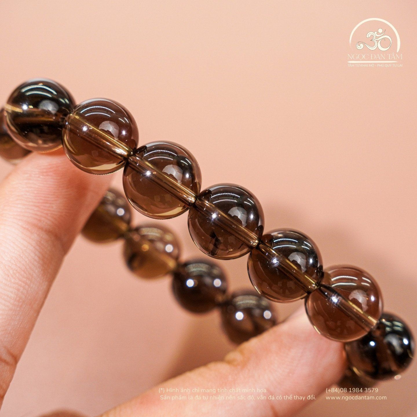  Vòng Tay Đá Thạch Anh Khói 12mm 2A 