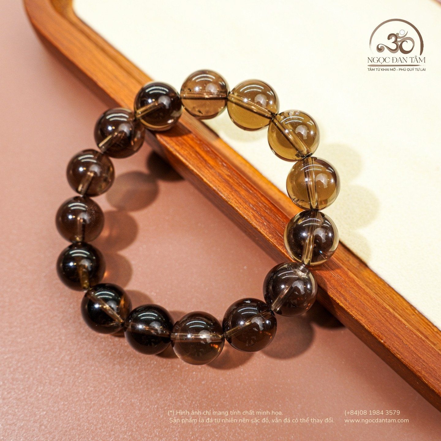  Vòng Tay Đá Thạch Anh Khói 12mm 2A 