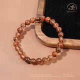  Vòng Tay Đá Thạch Anh Tóc Nâu Đỏ 7mm 7A 