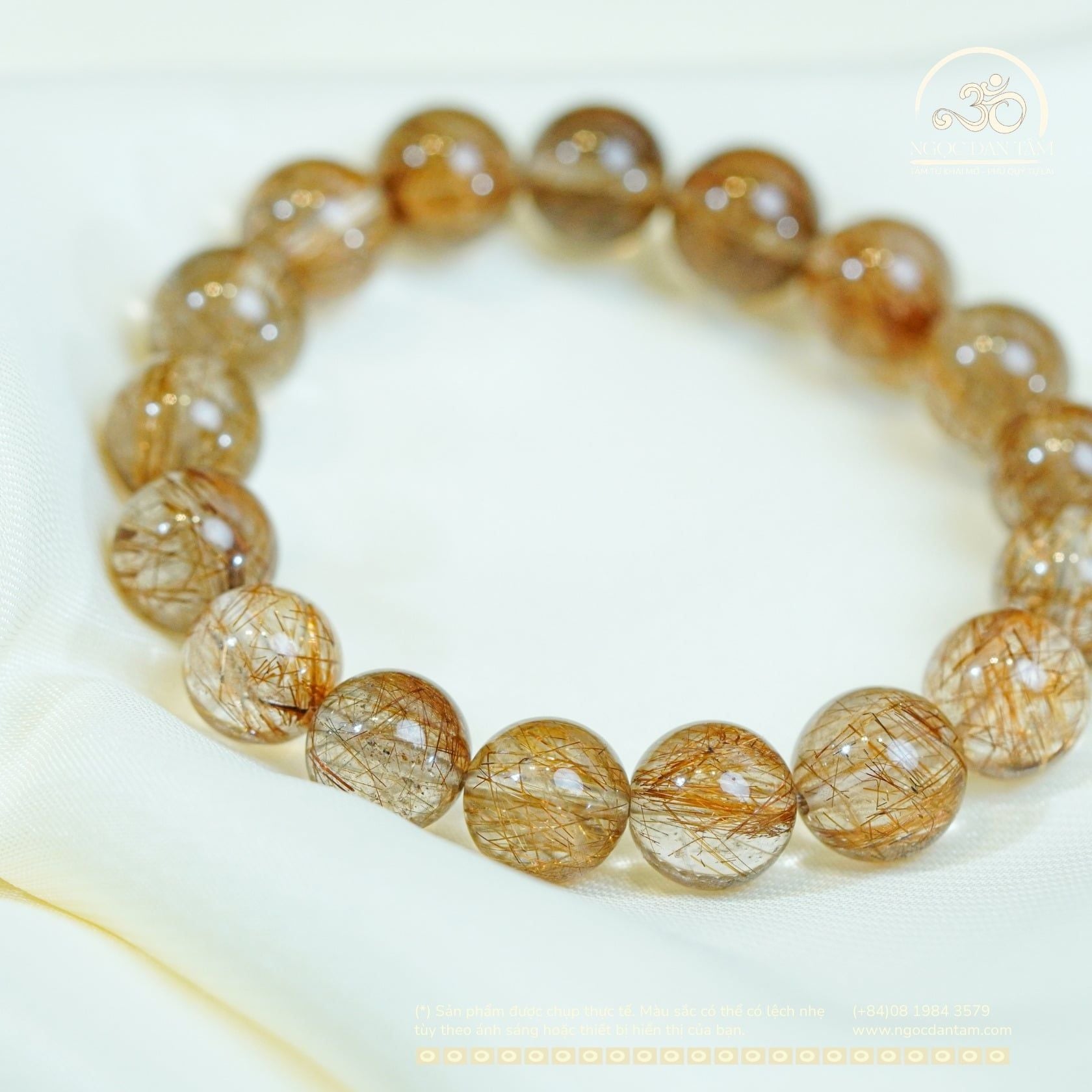  Vòng Tay Thạch Anh Tóc Đồng VIP 11mm 