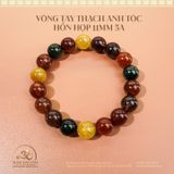  Vòng Tay Đá Thạch Anh Tóc Hỗn Hợp 11mm 5A 